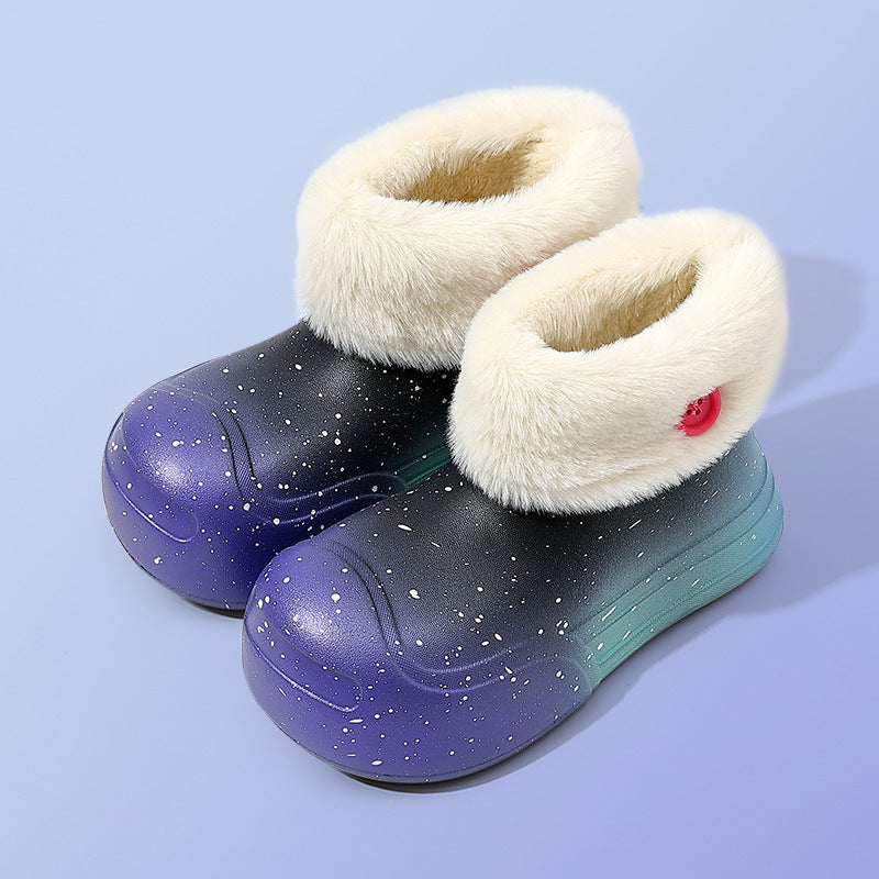 Wholesale Children's Plush Waterproof EVA Cotton Boots for Rainy Days